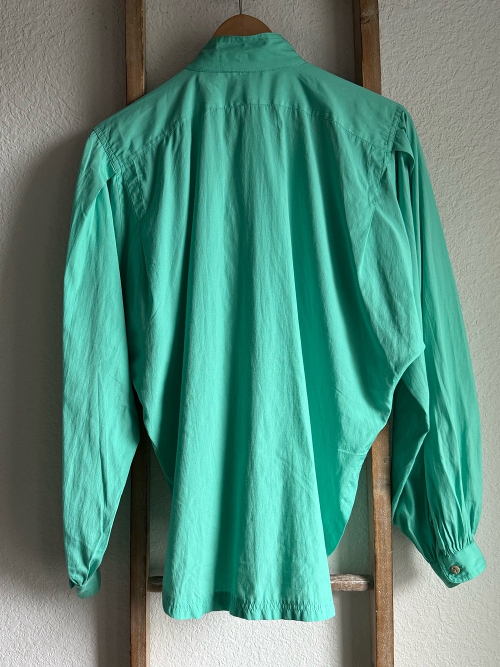 Marc D'Alcy Paris Mint Green Art-to-Wear Embellished Blouse Vintage ‘80’s Sz: 8 - Picture 10 of 10